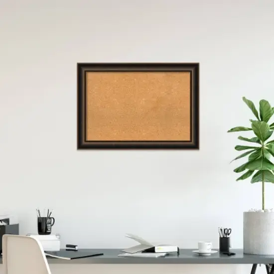 42"x30" Villa Wood Frame Natural Cork Board Oil Rubbed Bronze - Amanti Art: Wall Mount, Custom Crafted, Home & Office Decor image {6}