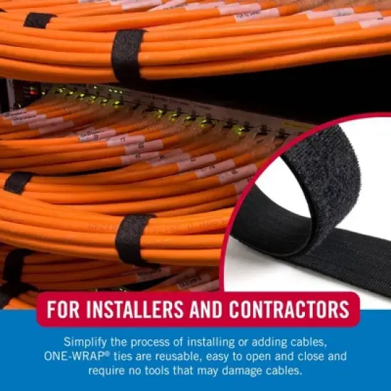 VELCRO 12'x3/4'' One-Wrap Heavy Duty Roll for Organization Cut-to-Length Black image {5}