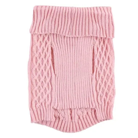 Luvable Friends Dogs and Cats Cableknit Pet Sweater, Pink image {3}