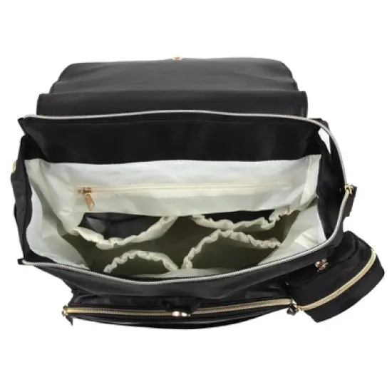 Baby Essentials Vegan Leather Diaper Bag - Black image {3}