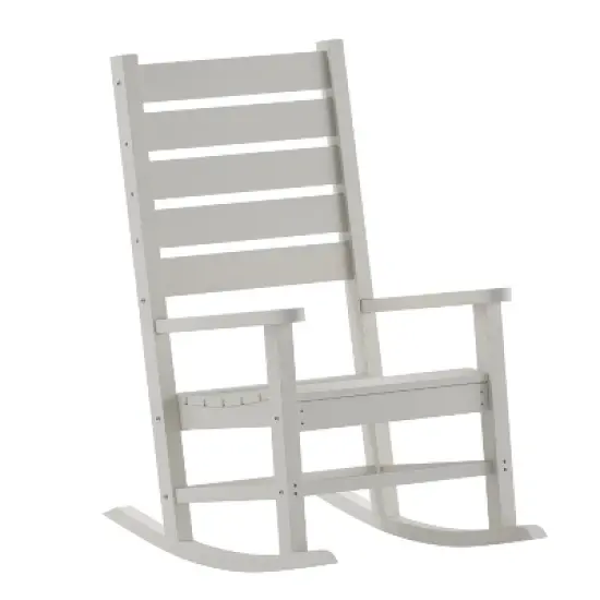 Emma and Oliver Set of 2 Contemporary Rocking Chairs, All-Weather HDPE Indoor/Outdoor Rockers image {13}