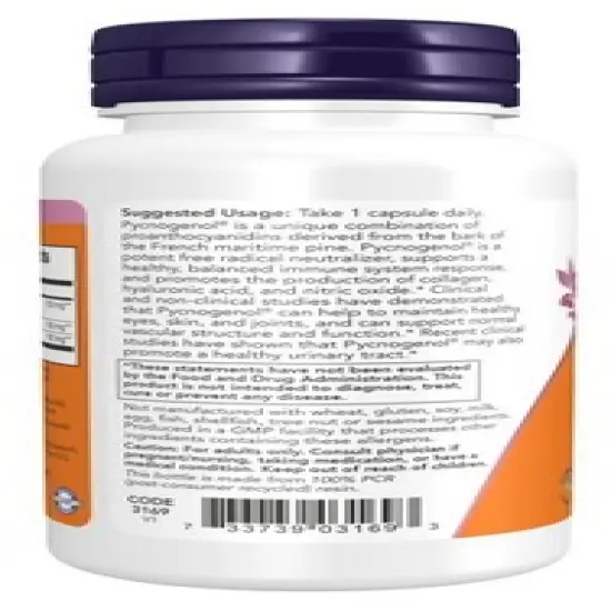 Pycnogenol, Extra Strength 150 mg by Now Foods  -  60 Capsule image {2}