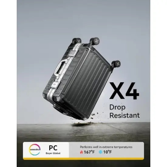 LUGGEX Aluminum Frame Zipperless Luggage with Silent Spinner Wheels, Durable Polycarbonate Hard Shell Suitcase image {1}