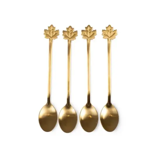 4pk Novelty Stir Spoons Leaf - Bullseye's Playground&trade; image {1}