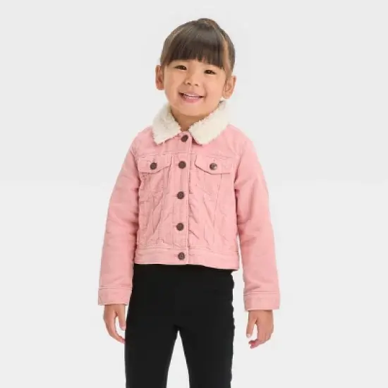 OshKosh B'gosh Toddler Girls' Sherpa Lined Corduroy Jacket - Pink image {3}