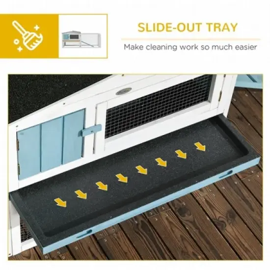 LOVMOR Rabbit Hutch 2-Story Bunny Cage Small Animal House with Slide Out Tray image {2}