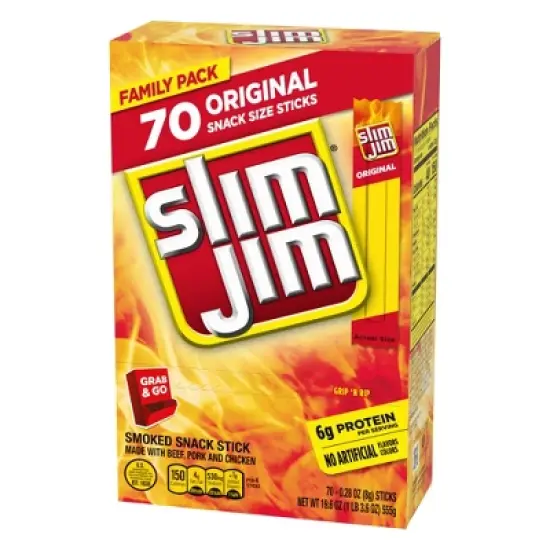 Slim Jim Original Family Pack Meat Sticks - 70ct image {1}