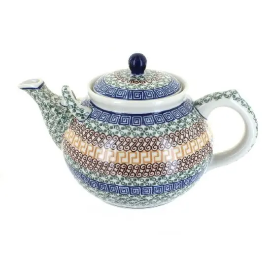 Blue Rose Polish Pottery 444 Ceramika Artystyczna Large Teapot image {3}