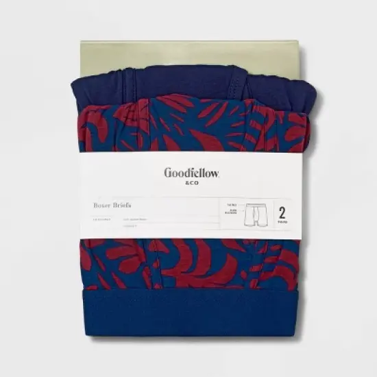 Men's Floral Print Boxer Briefs 2pk - Goodfellow & Co&trade; Blue/Red image {1}