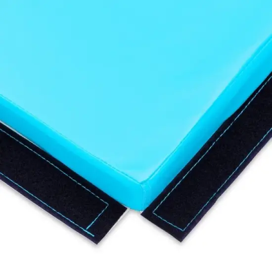 Costway 4'x6'x2'' Gymnastics Mat PU Thick Folding Panel Gym Blue image {8}