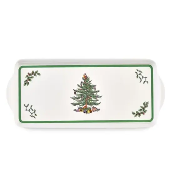 Spode Christmas Tree Sandwich Tray (15" x 6.5") - Decorative Serving Platter - Festive Melamine Dish, Durable Christmas Dinnerware image {7}