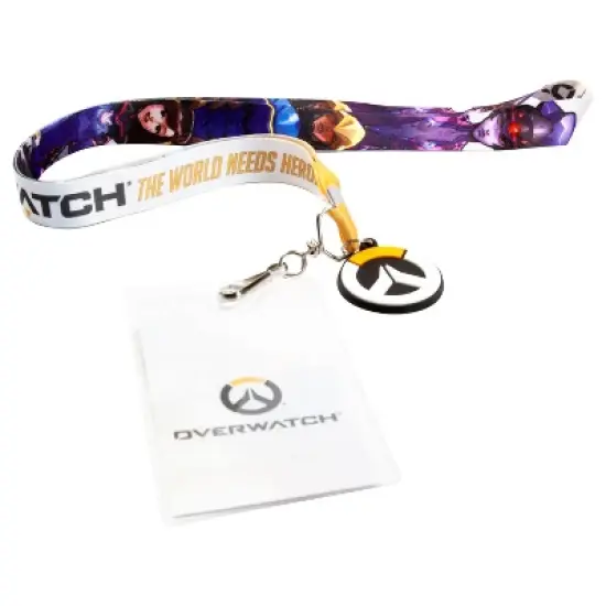 Surreal Entertainment OFFICIAL Overwatch Lanyard | Feat. D. Va & More | Includes ID Holder & Logo Coin image {1}
