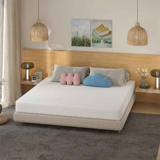 BestMassage 8 Inch Mattress Bamboo Charcoal Memory Foam Mattress Medium Firm Mattress CertiPUR-US Certified image {1}