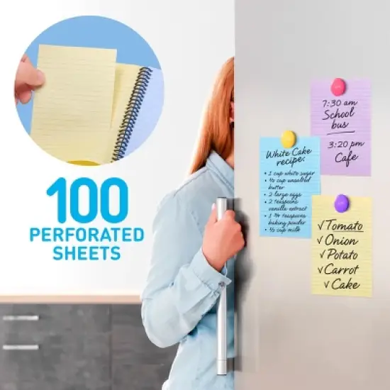 Manaloom 5" x 7" Spiral Notebooks &ndash; 3 Pack  &ndash; Pastel Notepads with Perforated Pages for Journaling, School, and Daily Notes image {2}