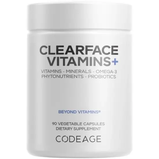Codeage Codeage Clearface, Pantothenic Acid & Niacin, Skin Vitamins & Botanical Blend, Probiotics - 90ct image {16}