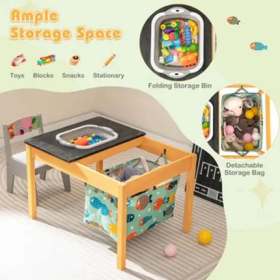 Infans 3-in-1 Kids Activity Table with Foldable Water Bin Large Capacity Storage Bag image {6}