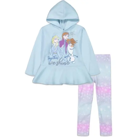 Disney Frozen Elsa Girls Fleece Hoodie and Leggings Outfit Set Toddler image {10}