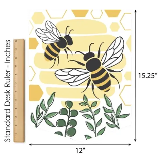 Big Dot of Happiness Little Bumblebee - Outdoor Home Decorations - Double-Sided Bee Baby Shower or Birthday Party Garden Flag - 12 x 15.25 inches image {4}