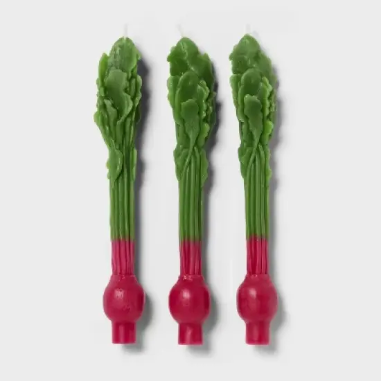 3pk Beet Taper Candle Set - Threshold&trade; image {2}