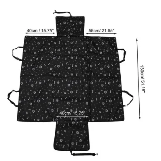 Unique Bargains Paw Prints Pet Car Seat Cover 51.18"x15.75"x21.65" 1 Pc image {3}