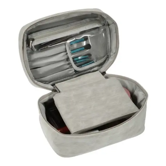 Unique Bargains Cosmetic Brush Organizer Women's Travel Makeup Bag 1 Set image {1}