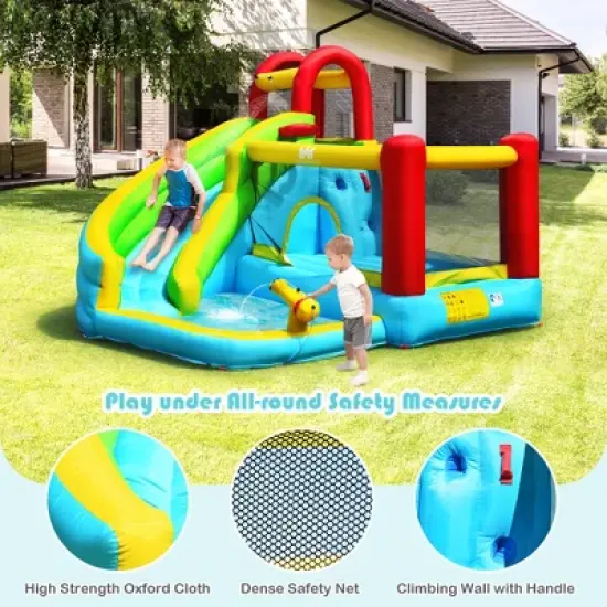 Costway Inflatable Kids Water Slide Jumper Bounce House Splash Water Pool W/ 735W Blower image {7}