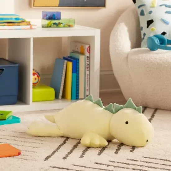 Dinosaur Weighted Plush Kids' Throw Pillow Yellow - Pillowfort&trade; image {1}