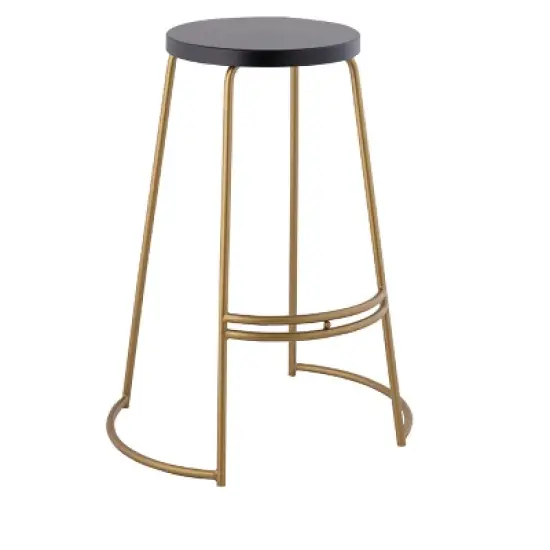 JONATHAN Y Hula Modern Designer Iron Curved Backless Bar Stool image {1}