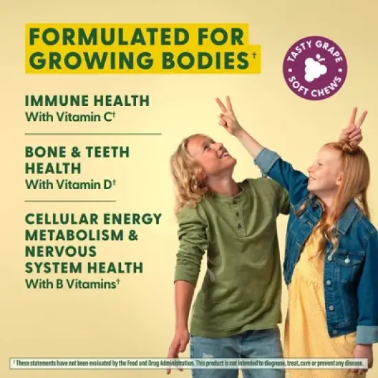 MegaFood Kids Multivitamin with Vitamin C & Vitamin E Soft Chews - Vegetarian - Grape - 30ct image {3}