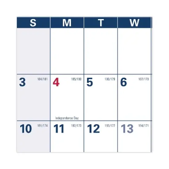 Academic Erasable Reversible Extra Large Wall Calendar, 48 x 32, White/Blue/Red, 12 Month (July to June): 2025 to 2026 image {2}