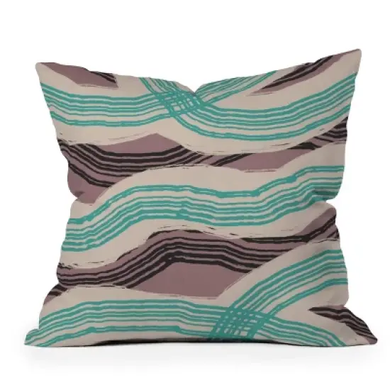 Little Dean Stripe Outdoor Throw Pillow Muted Pink/Green/Purple - Deny Designs image {5}