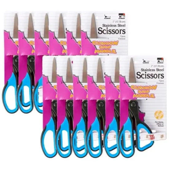 Charles Leonard Cushion Grip 7" Scissors, Straight, Pack of 12 image {2}