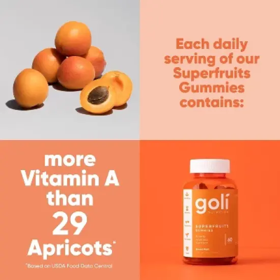 Goli Nutritional Supplement, SuperFruits Beauty Gummy Vitamin - 60 Count image {4}
