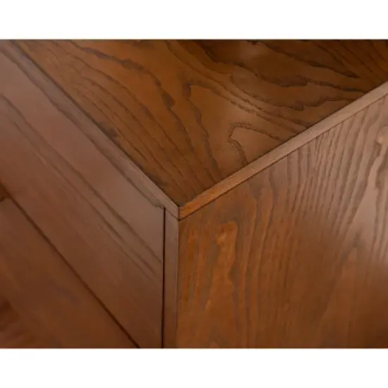 Reid 2 Drawer Nightstand Chest Walnut - Linon image {9}