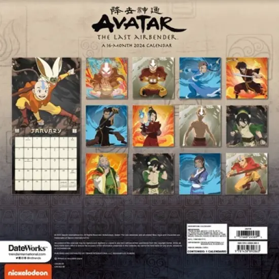 Trends International Inc. 2023-24 Wall Calendar 12"x12" Nickelodeon Avatar: The Last Airbender image {3}