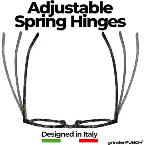 grinderPUNCH Classic Reading Glasses for Women and Men Blue Light Blocking Readers Stylish Readers with Spring Loaded Hinges image {4}