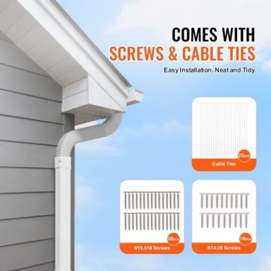 VEVOR Mini Split Line Set Cover 3-inch W 17.7Ft L, PVC Decorative Pipe Line Cover For Air Conditioner with 10 Straight Ducts, White image {5}