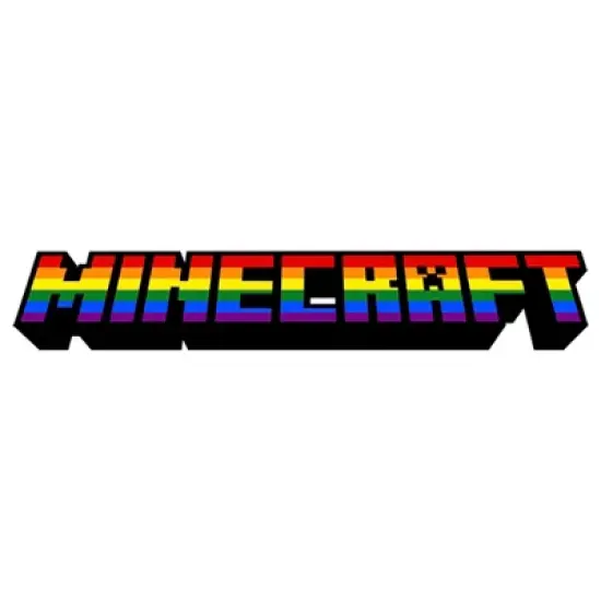 Kids Minecraft Rainbow Logo Pride T-Shirt image {1}