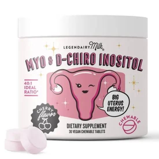 Legendairy Milk Myo and D-Chiro Inositol Vegan Supplement Chewable Tablets - 30ct image {8}