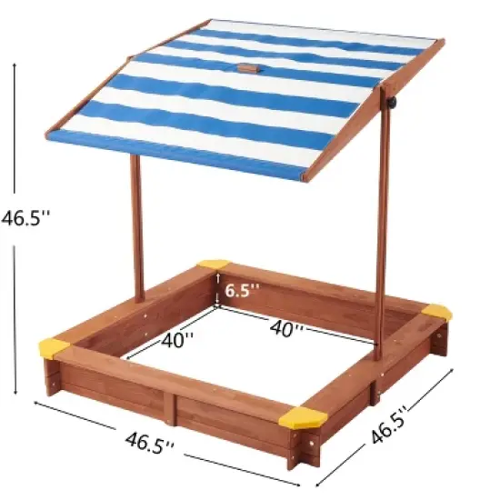 Dexmalle 46" Wooden Sand Box w/Adjustable Canopy image {4}