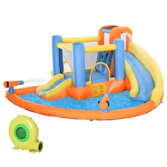NAYSAYE Above Ground Pool Inflatable Water Slide Bounce House Multi Activity for Kids Backyard Fun, Multicolor, 13.70"*11.80"*6.20" image {5}