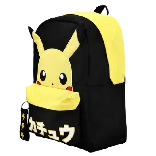 Pokemon Pikachu Anime Cartoon Yellow & Black Polyester Tech Backpack image {1}