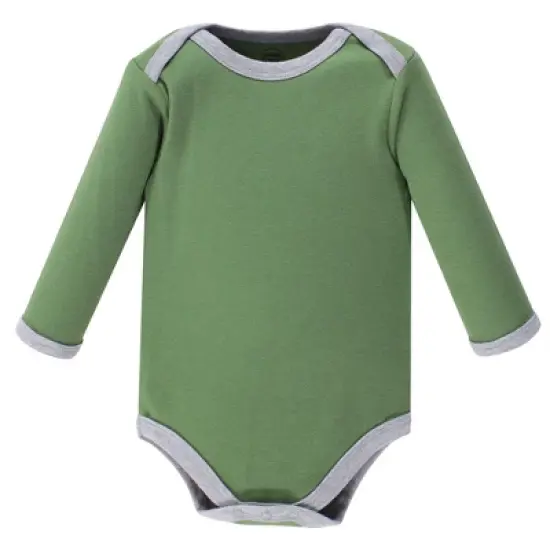 Luvable Friends Baby Boy Cotton Long-Sleeve Bodysuits 5pk, Frog image {3}