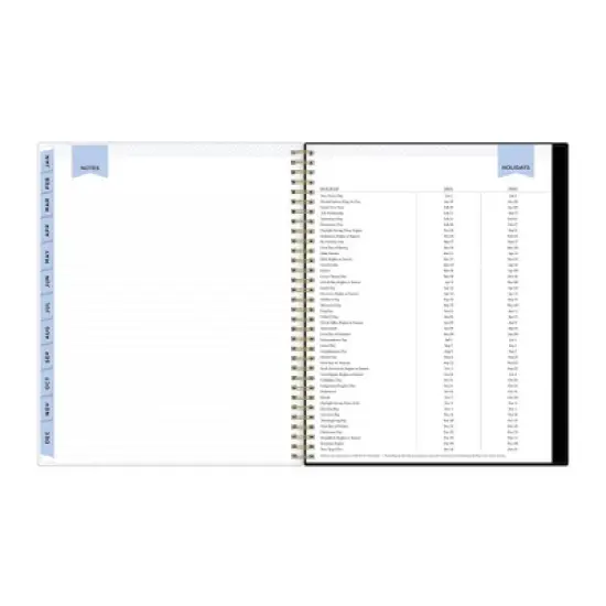 Day Designer 2024 Planner 8.5"x11"  Weekly/Monthly Clear Pocket Cover Wild Blooms Black image {11}