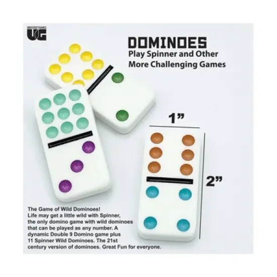 Spinner - The Game of Wild Dominoes! Board Game: Includes Storage Tin, Instructions, for 1-8 Players, Problem Solving image {5}