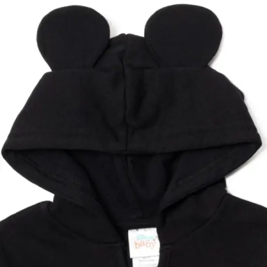 Disney Classics Mickey Mouse Winnie the Pooh Baby Hoodie Bodysuit and Pants 3 Piece Outfit Set Newborn to Infant image {7}