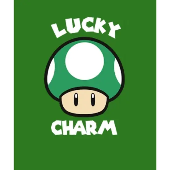 Men's Nintendo Super Mario St. Patrick's Day Extra Life Mushroom Lucky Charm Sweatshirt image {1}