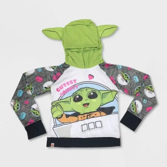 Girls' LEGO Star Wars: The Mandalorian The Child 2pc Hooded Pajama Set - Gray image {1}