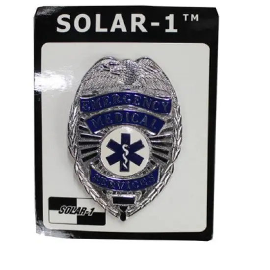 Silver/Blue Emergency Medical Services Badge by Solar 1 image {1}