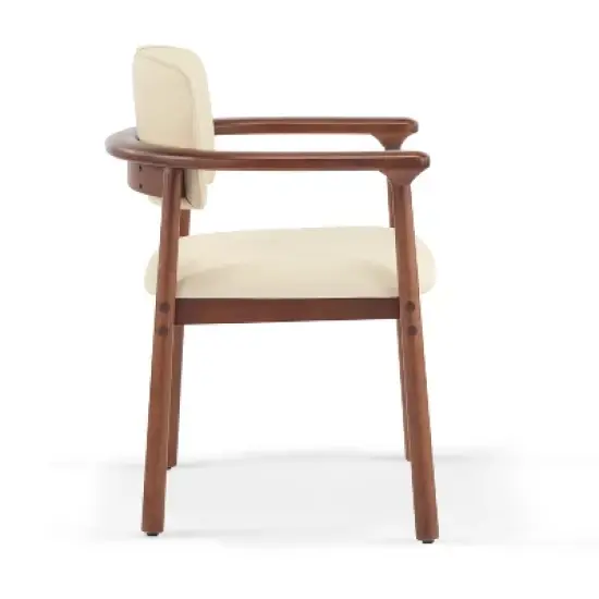 Christopher Knight Home Contemporary Jessica Rubberwood Faux Leather Upholstered Dining Chairs (Set of 2) image {4}